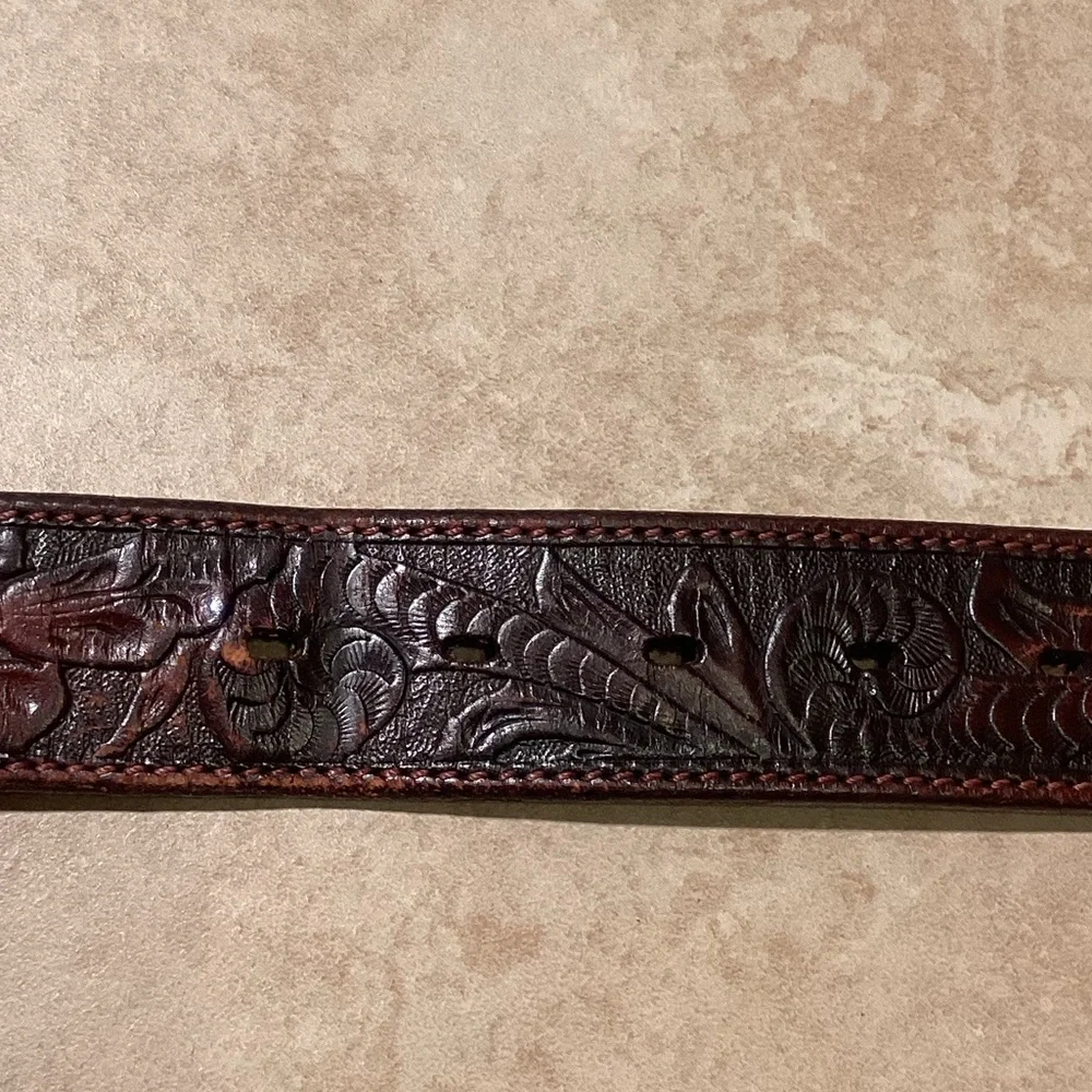 Brown Genuine Full Grain Leather Men’s Belt Size 34